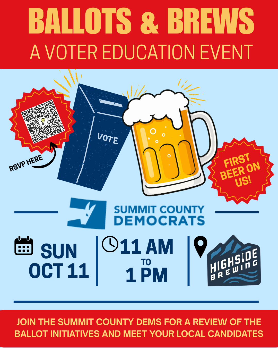 Ballots and brews with RSVP QR
